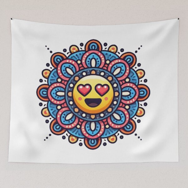 Item preview, emoji mandala with different expressions with bright colors designed and sold by Anime9122.