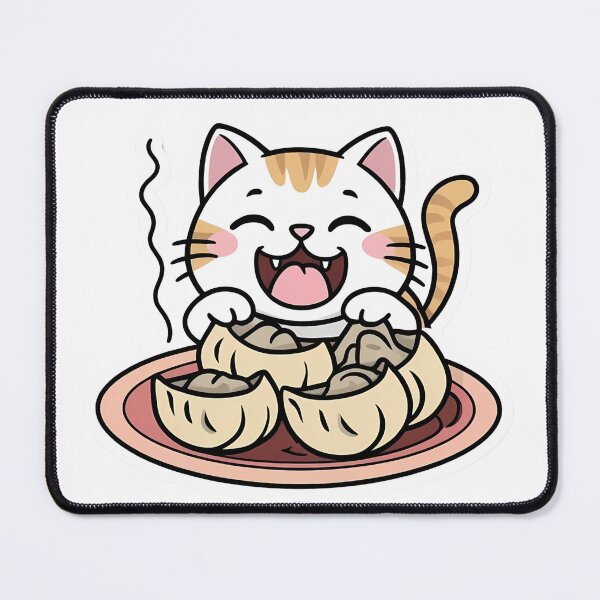 Item preview, Kitten eating Dumplings designed and sold by Kids GobbleGala.