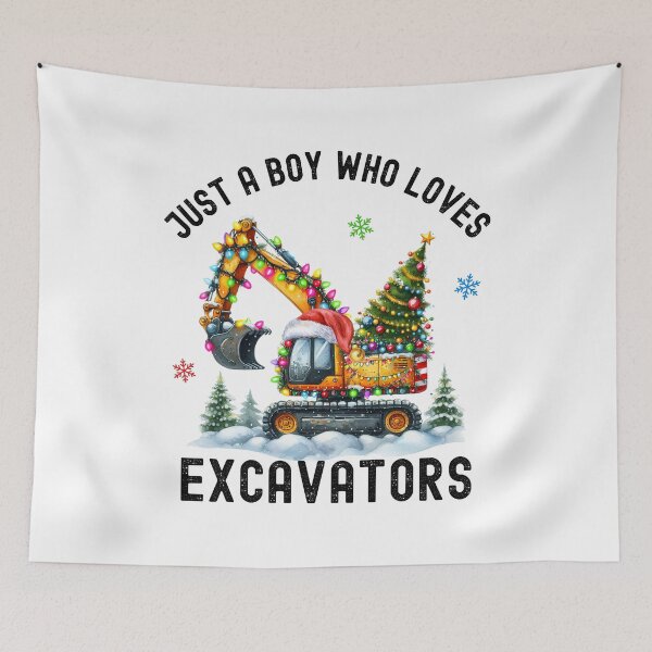 Item preview, Just a Boy who loves Excavators Christmas designed and sold by SarahFinnDesign.
