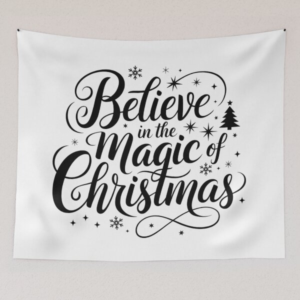 Item preview, Cute, calligraphic, elegant, black and white handwritten text - "Belive in the magic of Christmas." designed and sold by SaraSumi.