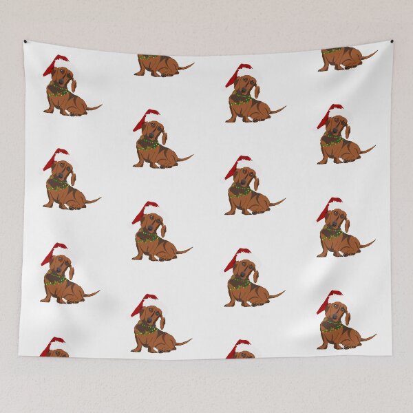 Item preview, Santa hat Christmas doxie designed and sold by CATC0MMANDER.