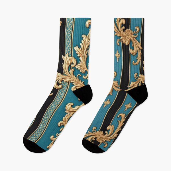 Item preview, Turquoise Black Striped Gold Damask designed and sold by DesignsByPrnces.