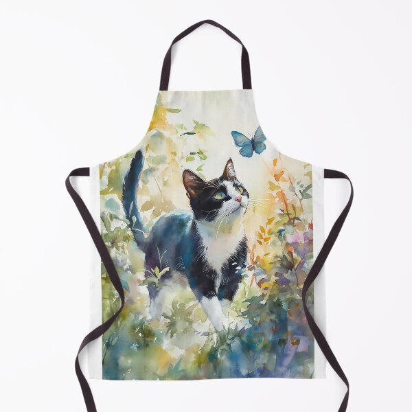 Item preview, Tuxedo Cat with Butterfly designed and sold by laurashawart.