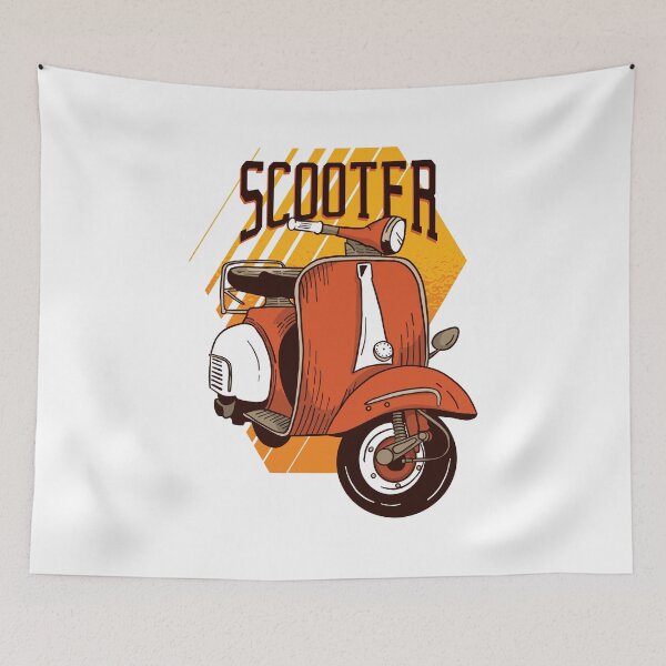 Item preview, Cartoon Scooter with Geometric Background designed and sold by TurtleDojo.