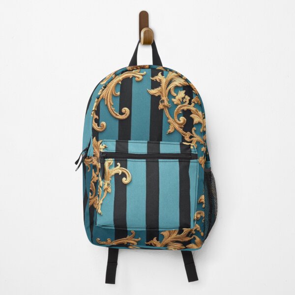 Item preview, Turquoise Black Striped Gold Damask designed and sold by DesignsByPrnces.