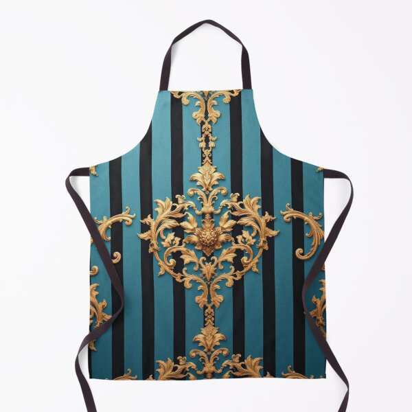 Item preview, Turquoise Black Striped Gold Damask designed and sold by DesignsByPrnces.