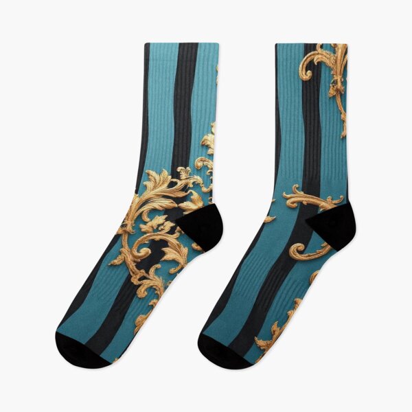 Item preview, Turquoise Black Striped Gold Damask designed and sold by DesignsByPrnces.