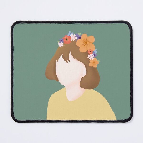 Item preview, Abstract girl in yellow shirt with flowers designed and sold by Janniiz.