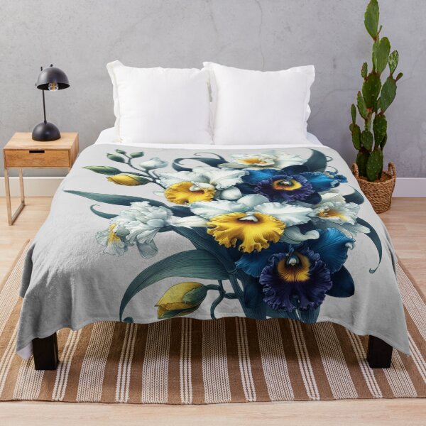 Item preview, Cattleya Orchids White yellow Navy designed and sold by Nanthanon.