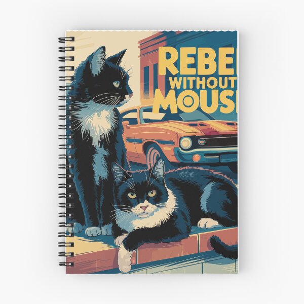 Item preview, Rebel Without a Mouse (Rebel Without a Cause poster with cats) designed and sold by clon-dot-net.