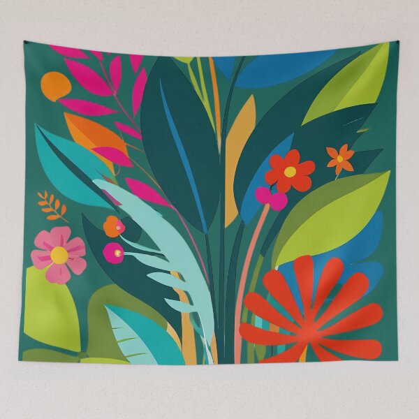 Item preview, colorful flowers & leaves designed and sold by KiraChie.