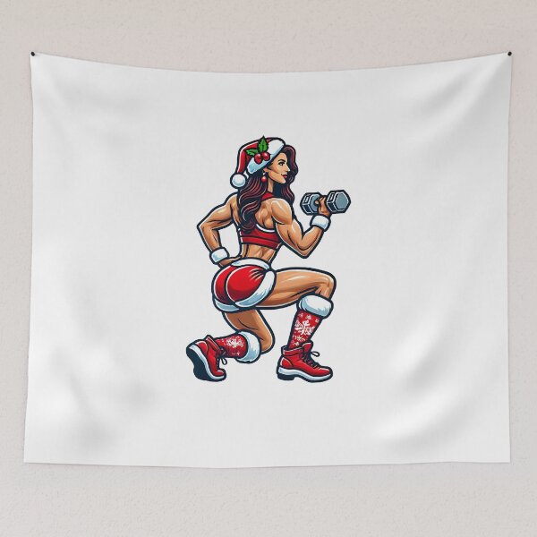Item preview, Fit Mrs. Claus Christmas Workout Illustration designed and sold by PedjaSopalo.