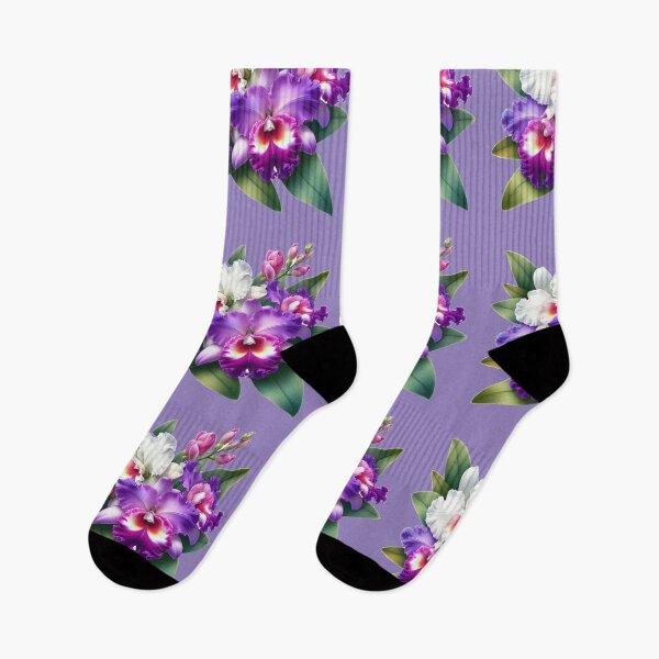 Item preview, Cattleya Orchids purple white and green leaf designed and sold by Nanthanon.
