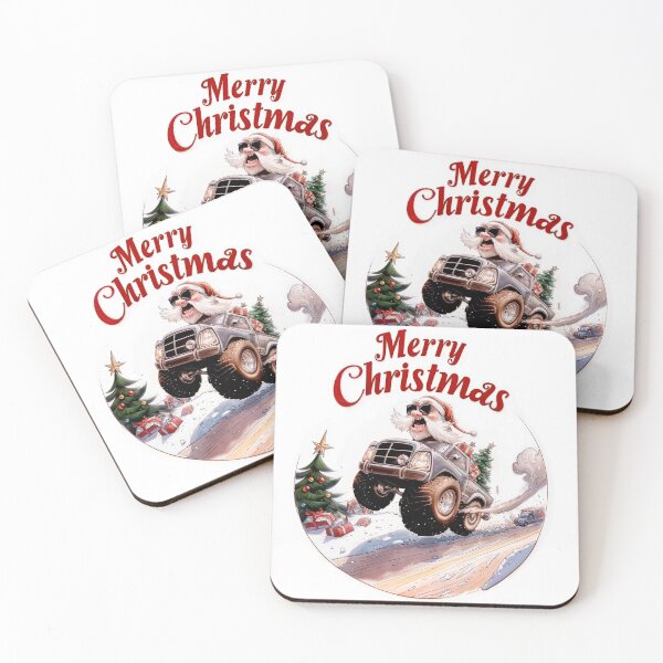 Item preview, Santa Claus Monster Truck 4x4 pickup Merry Christmas  designed and sold by Jose Antonio Exposito Rodriguez.