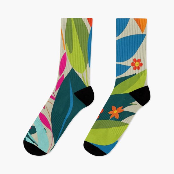 Item preview, colorful flowers & leaves designed and sold by KiraChie.