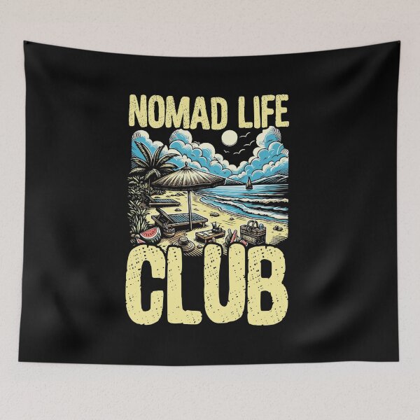 Artikelvorschau, Lustiges Nomad Life Club-Design - Reisender, Strandliebhaber, Remote-Arbeiter-Abenteuer entworfen und verkauft von MCGNYC.