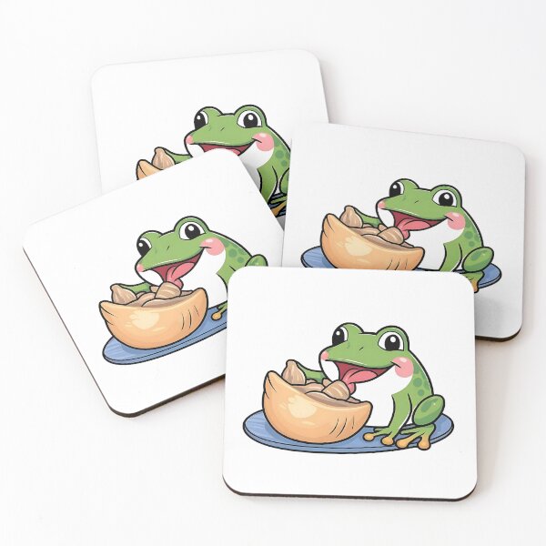 Item preview, Frog eating Dumplings designed and sold by Kids GobbleGala.
