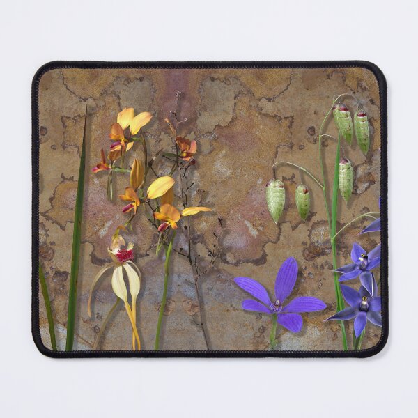 Item preview, Orchids and Wildflowers on old rusty Pink n Caramel Metal designed and sold by Leonie Mac Lean.