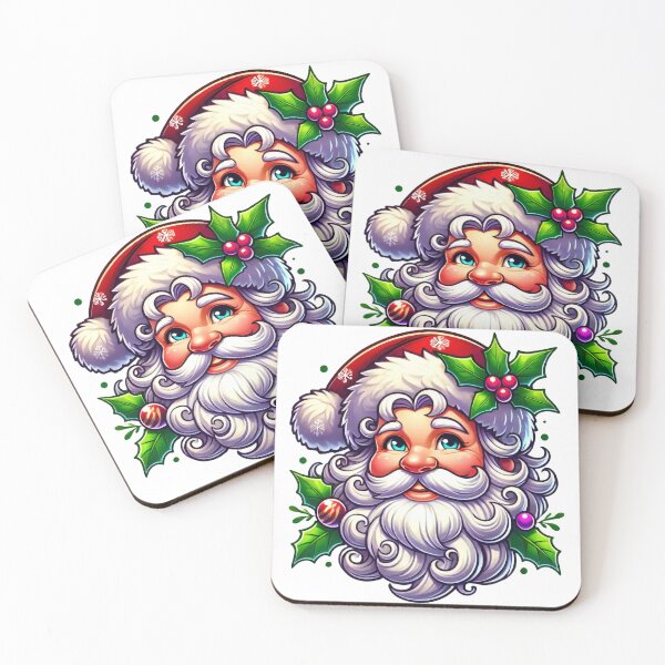 Item preview, Classic Santa Claus Portrait with Holly and Festive Cheer designed and sold by lubushop1.