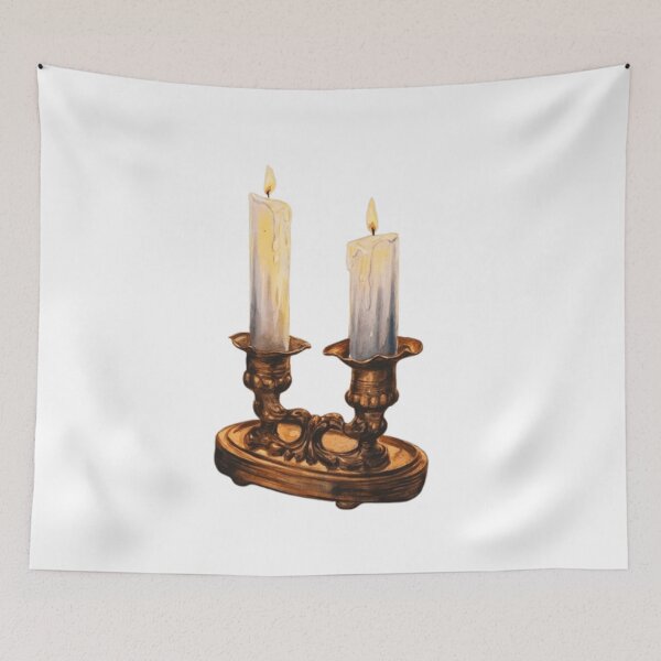Item preview, White Watercolor Candles With Antique Holder designed and sold by ArtQueen777.