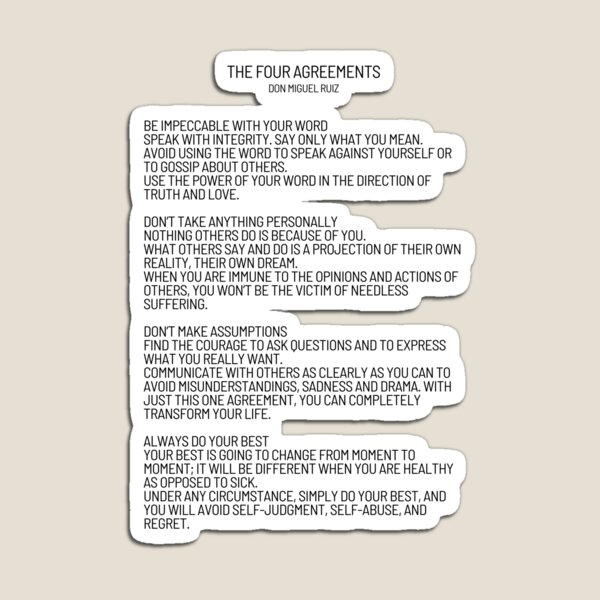 Item preview, The Four Agreements Minimalist designed and sold by Andrea Anderegg Arts.
