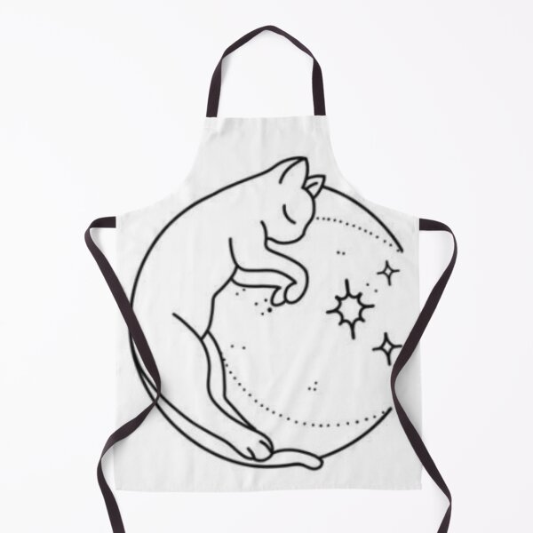 Item preview, Sleeping Cat with Moon and Stars, Black and White designed and sold by Ellecher23.