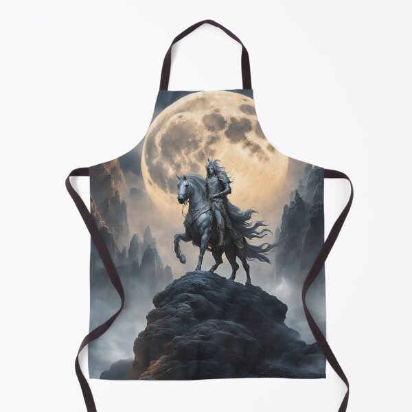 Item preview, Ethereal Rider Under Moonlight Peaks: Mystical Fantasy Artwork designed and sold by Cosmic Enigma.