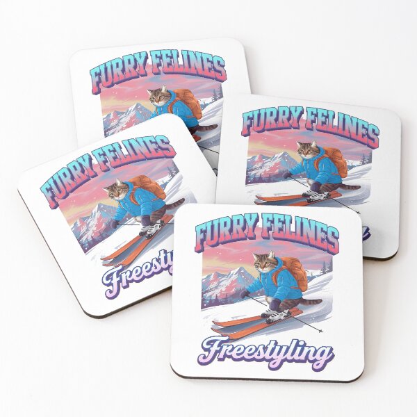 Item preview, Furry felines - freestyling - Cat skiing - Paws in powder designed and sold by JansenGS.