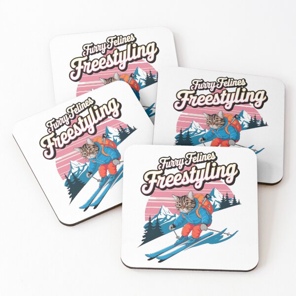 Item preview, Furry felines - freestyling - Cat skiing - Paws in powder designed and sold by JansenGS.