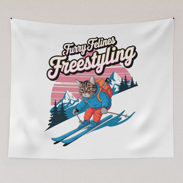 Item preview, Furry felines - freestyling - Cat skiing - Paws in powder designed and sold by JansenGS.