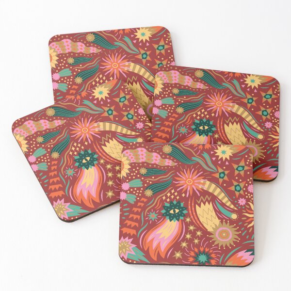 Item preview, Christmas stars on red designed and sold by PenguinHouse.