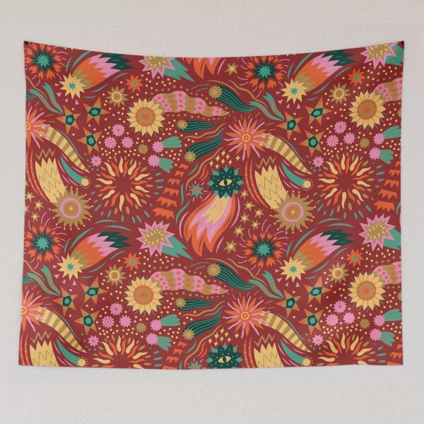 Item preview, Christmas stars on red designed and sold by PenguinHouse.