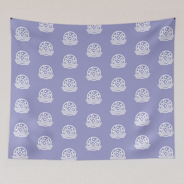 Item preview, Spiritual Powerful Sign as a Combination of Lotus Flower, White Birds and Yin Yang, Unique designed and sold by villacreativa.