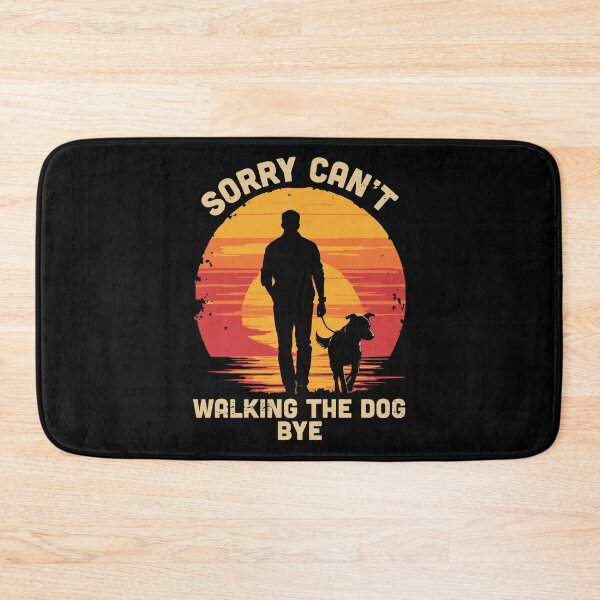 Item preview, Sorry Can't Walking the Dog Retro Sunset Funny Quote designed and sold by Designer-Girl.