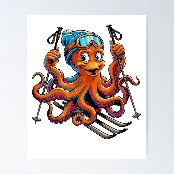 Aperçu de l'œuvre Octopus Skiing créée et vendue par kylemacmac.