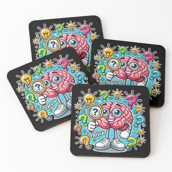 Item preview, Cartoon Brain Mascot with Trivia Theme designed and sold by DesignDoodleArt.