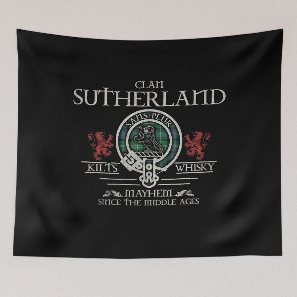Item preview, Clan Sutherland tartan crest family reunion Highland Games designed and sold by Clan1093.