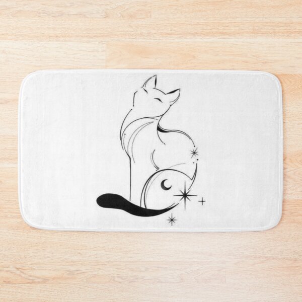 Item preview, Sitting Cat with Moon and Stars, Black and White, Cute drawing, Cat lovers, Aesthetic, Cute, Adorable cat, Simple Design, Circular, Simple gift, Magical Vibes, Crescent shape designed and sold by Ellecher23.