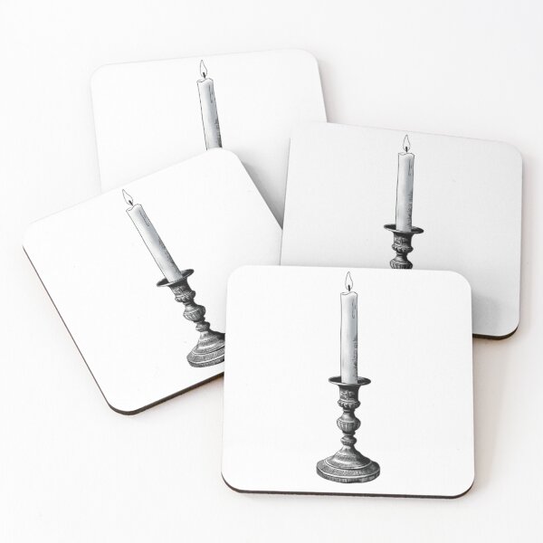Item preview, Watercolor Black and White Candle With Antique Holder designed and sold by ArtQueen777.
