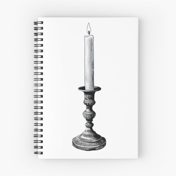 Item preview, Watercolor Black and White Candle With Antique Holder designed and sold by ArtQueen777.