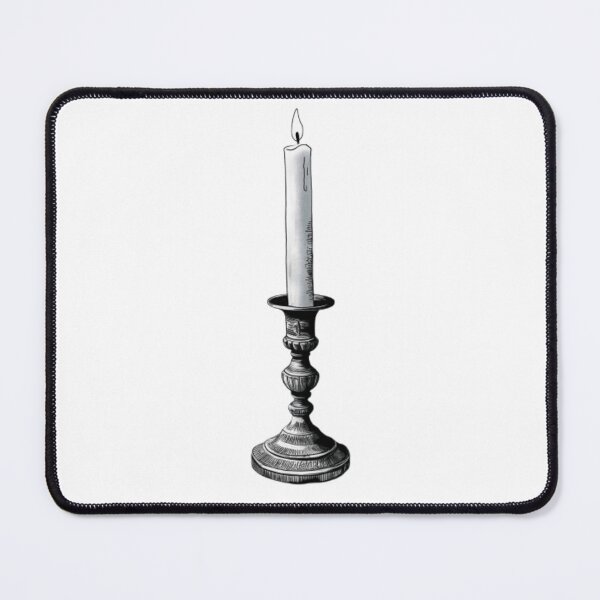 Item preview, Watercolor Black and White Candle With Antique Holder designed and sold by ArtQueen777.
