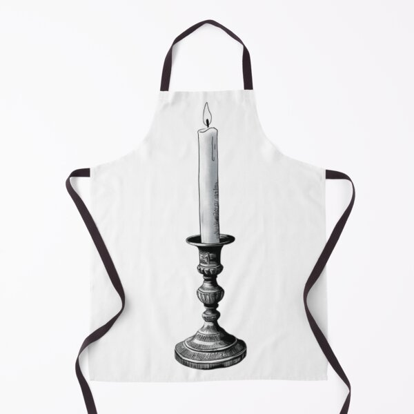 Item preview, Watercolor Black and White Candle With Antique Holder designed and sold by ArtQueen777.