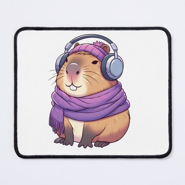 Item preview, Capybara Wearing Scarf and Headphones designed and sold by argenta75.
