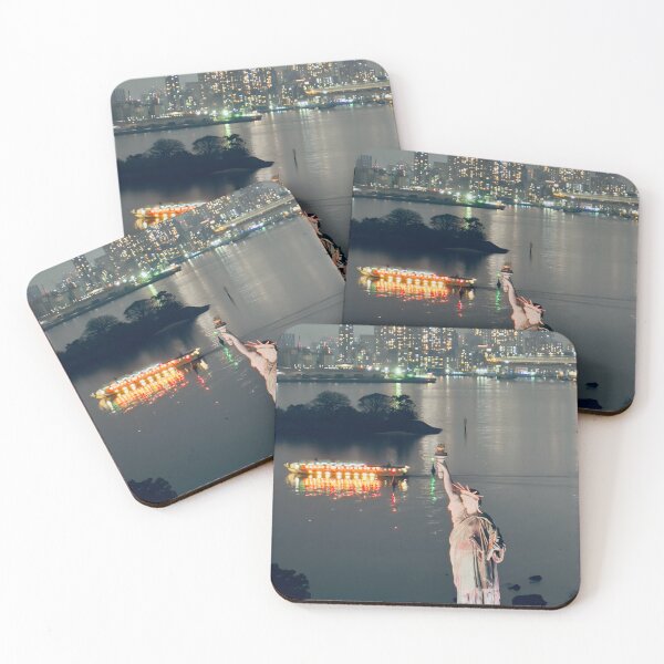 Item preview, Serene Cityscape with Illuminated Replica Statue of Liberty designed and sold by FrenchInJapan.