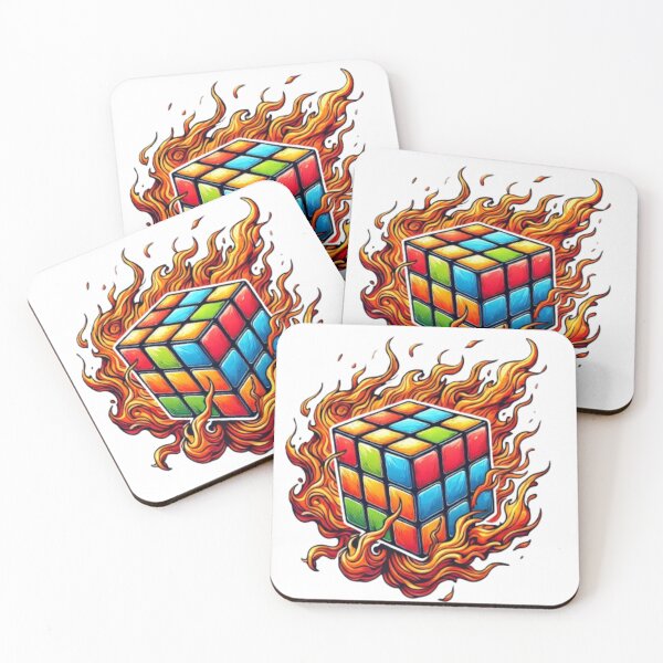 Item preview,  Rubiks Cube Fire Retro, designed and sold by Fleetwood1994.