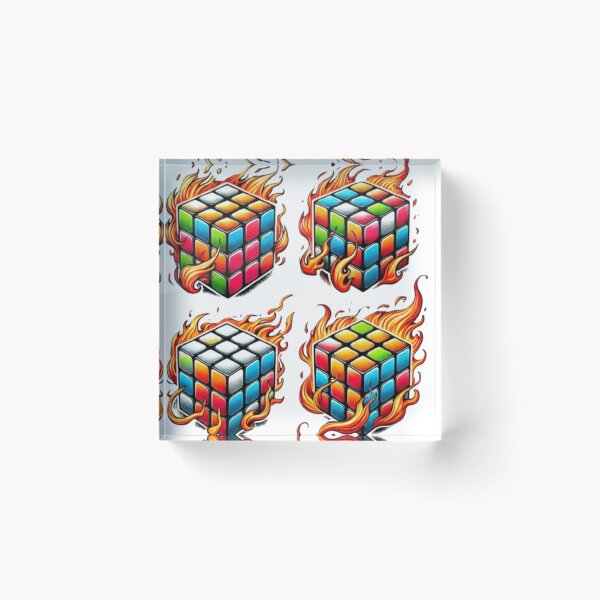 Item preview, Rubiks Cube Fire, 4 pack, Retro, designed and sold by Fleetwood1994.