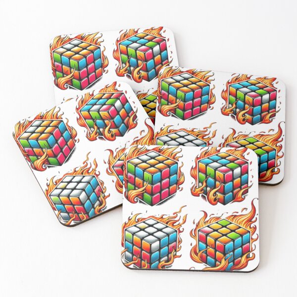 Item preview, Rubiks Cube Fire, 4 pack, Retro, designed and sold by Fleetwood1994.