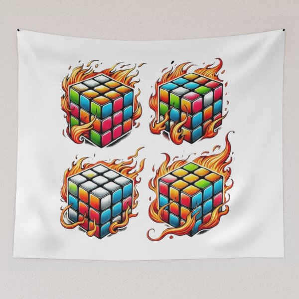 Item preview, Rubiks Cube Fire, 4 pack, Retro, designed and sold by Fleetwood1994.