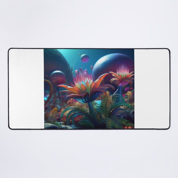 Item preview, Fantasy Bioluminescent Flowers in Cosmic Landscape designed and sold by RaiyaTees.