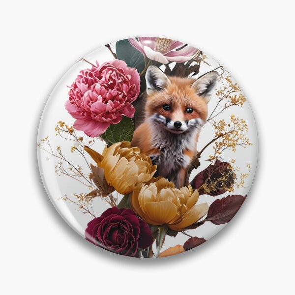 Artikelvorschau, Lebendiges botanisches Arrangement mit verspieltem Fuchs entworfen und verkauft von Monascreativeempire.